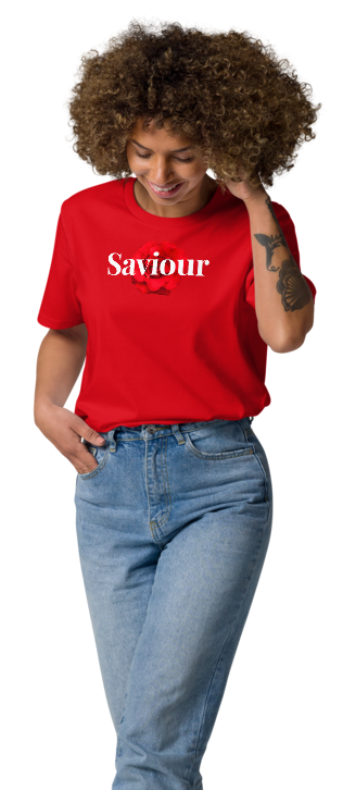 Woman smiling and wearing Christian Shirt
