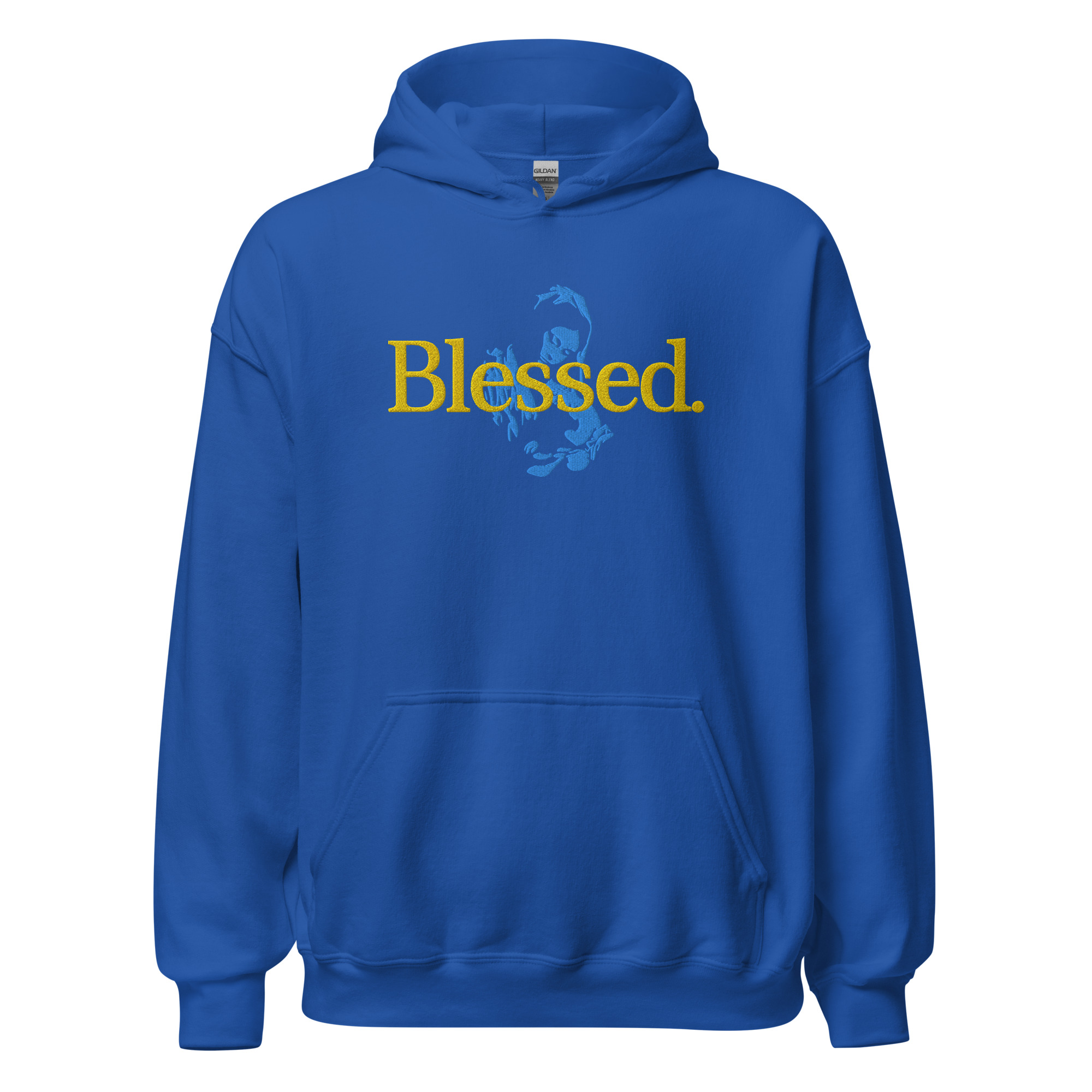 unisex-heavy-blend-hoodie-royal-front-6516a0fedcb14.jpg Sacred Artistry: Embroidered Mary and Jesus Hoodie